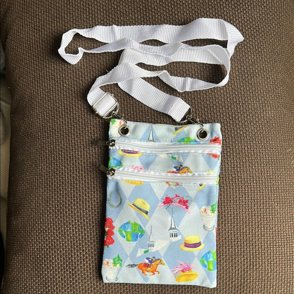 Horse Racing Themed Multi-Color Crossbody Bag